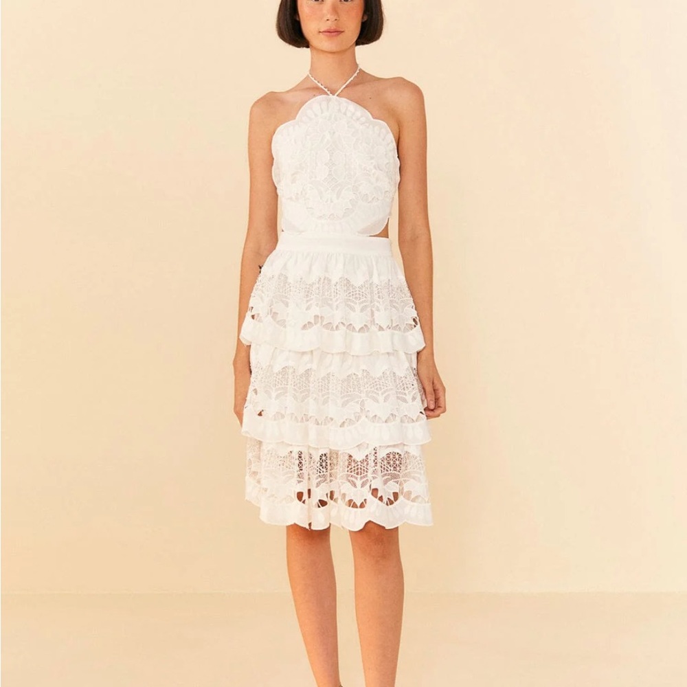 NWT Farm Rio White Richelieu Midi Dress XL